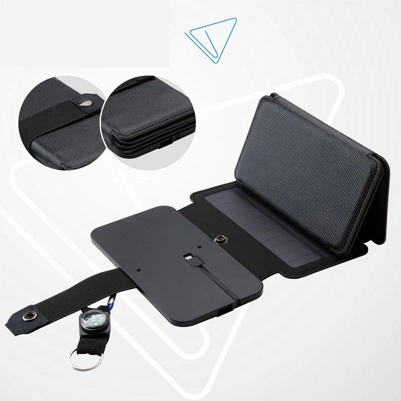 Portable Solar Charger for Phones Outdoor Waterproof Direct Power Bank Bag