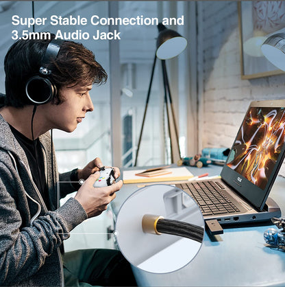 Xbox Controller Wireless Fits for Xbox Series X/S/Xbox One/Xbox One S/One X/One Elite/Windows 7/8/10/, Wireless PC Gamepad with Audio Jack-White