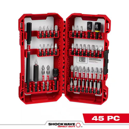 SHOCKWAVE Impact Duty Alloy Steel Screw Driver Bit Set (45-Piece)