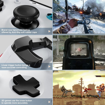 Xbox Controller Wireless Fits for Xbox Series X/S/Xbox One/Xbox One S/One X/One Elite/Windows 7/8/10/, Wireless PC Gamepad with Audio Jack-White