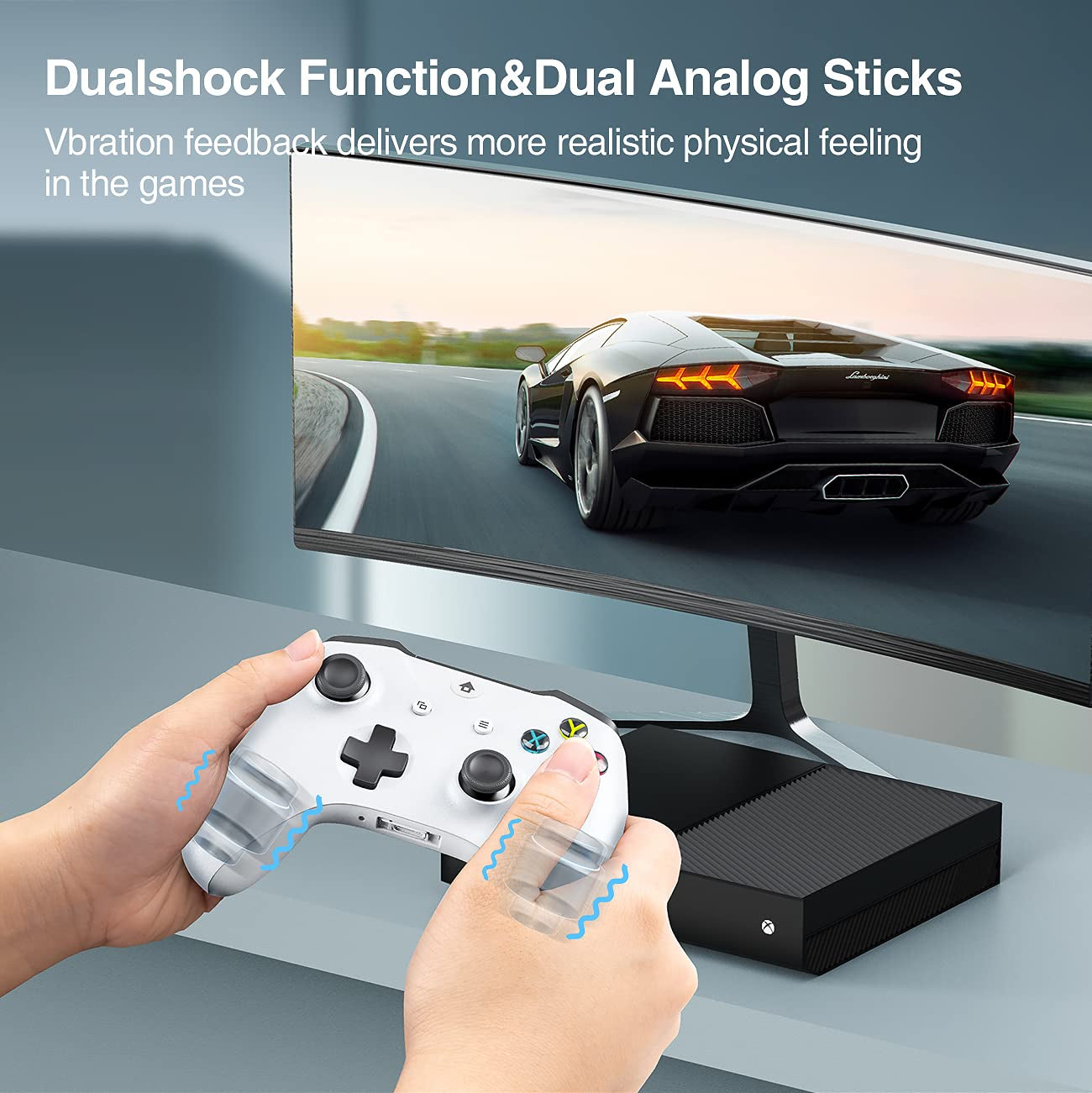 Xbox Controller Wireless Fits for Xbox Series X/S/Xbox One/Xbox One S/One X/One Elite/Windows 7/8/10/, Wireless PC Gamepad with Audio Jack-White