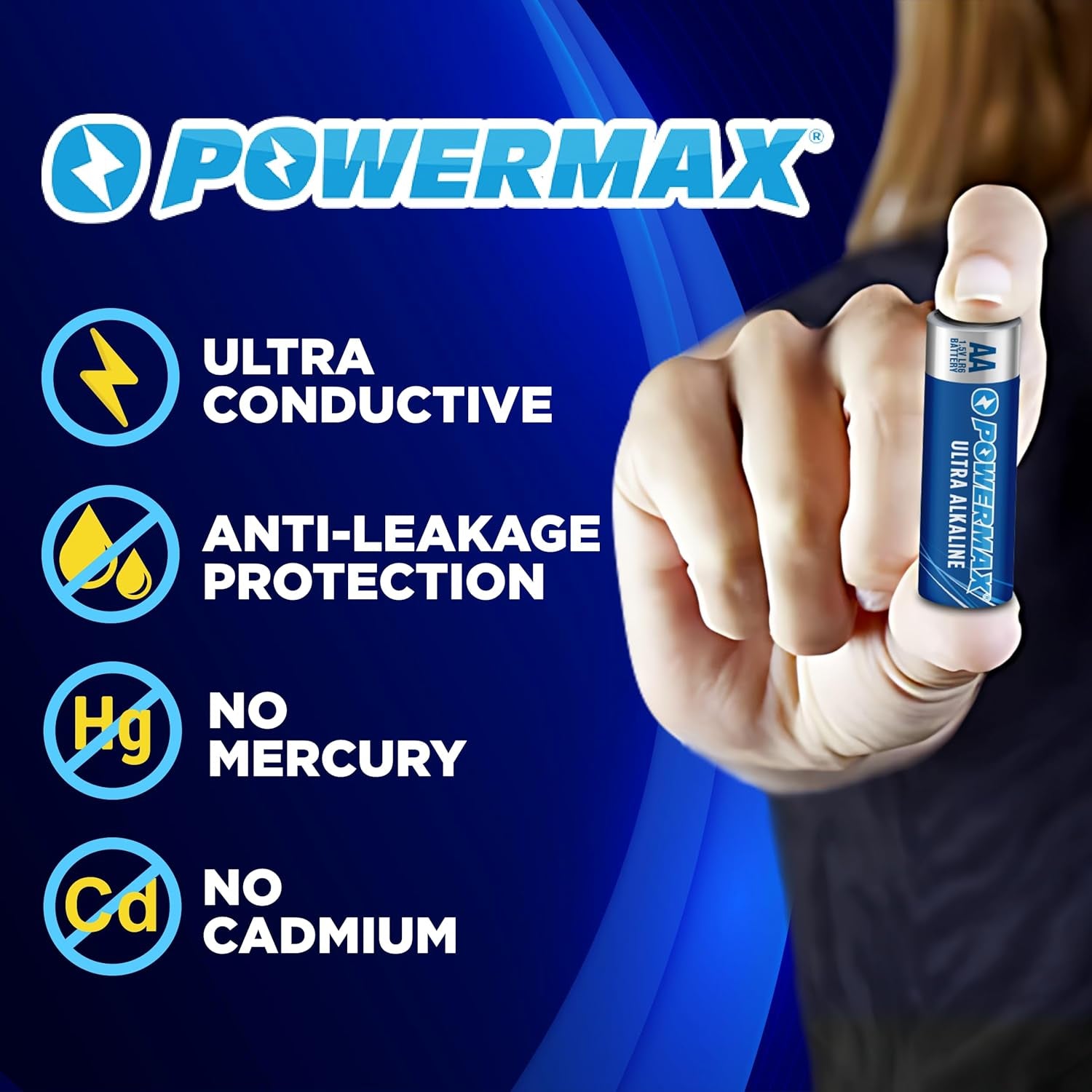 100-Count Double AA Batteries, Ultra Long Lasting Alkaline Battery for Home and Office, 10-Year Shelf Life, Reclosable Packaging
