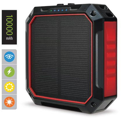 10000 Mah Solar Power Bank with Light, Wireless Charger and LED Flashlight