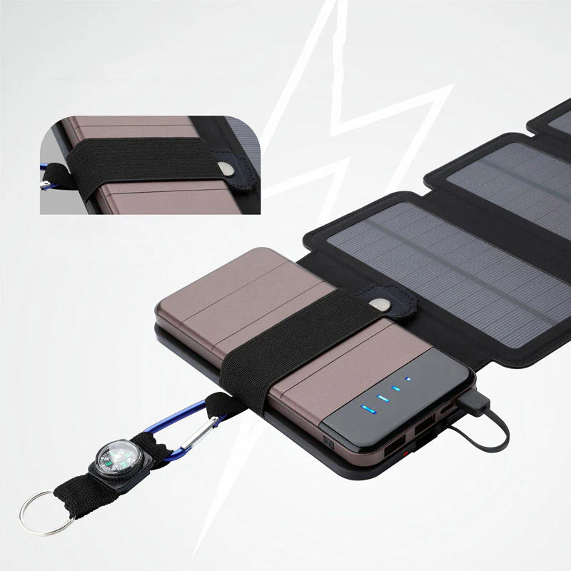 Portable Solar Charger for Phones Outdoor Waterproof Direct Power Bank Bag