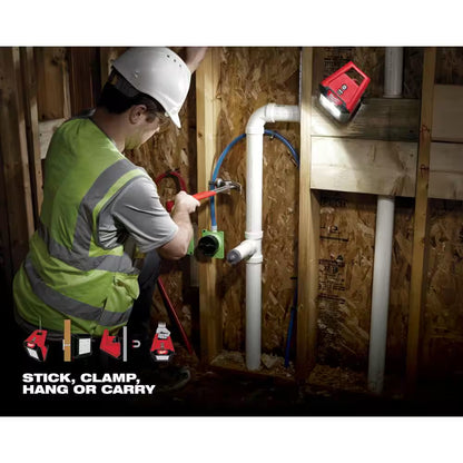 M12 12-Volt 1000 Lumens Lithium-Ion Cordless Rover LED Compact Flood Light with M12 1.5 Ah Battery Pack