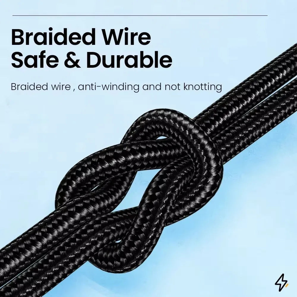 6A 66W USB C Fast Charging Cable 90° Right Angle for Iphone Xiaomi 14 Redmi Huawei OPPO Samsung Gaming Phones Nylon Braided Cord