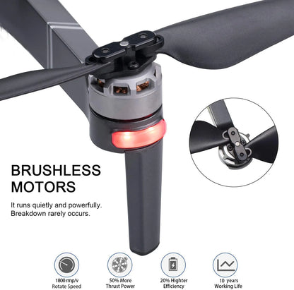 F24 Pro 4K UHD Aerial Drone Skins W/ GPS, 30-Min Flight, Foldable Mini Drone, Brushless Motors, FPV, Wi-Fi, RC Quadcopter, Carrying Case, Black