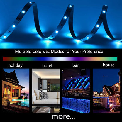 LED Light Strip, 16.4Ft RGB LED Light Strip 5050 LED Tape Lights, Color Changing LED Rope Lights with Remote for Home