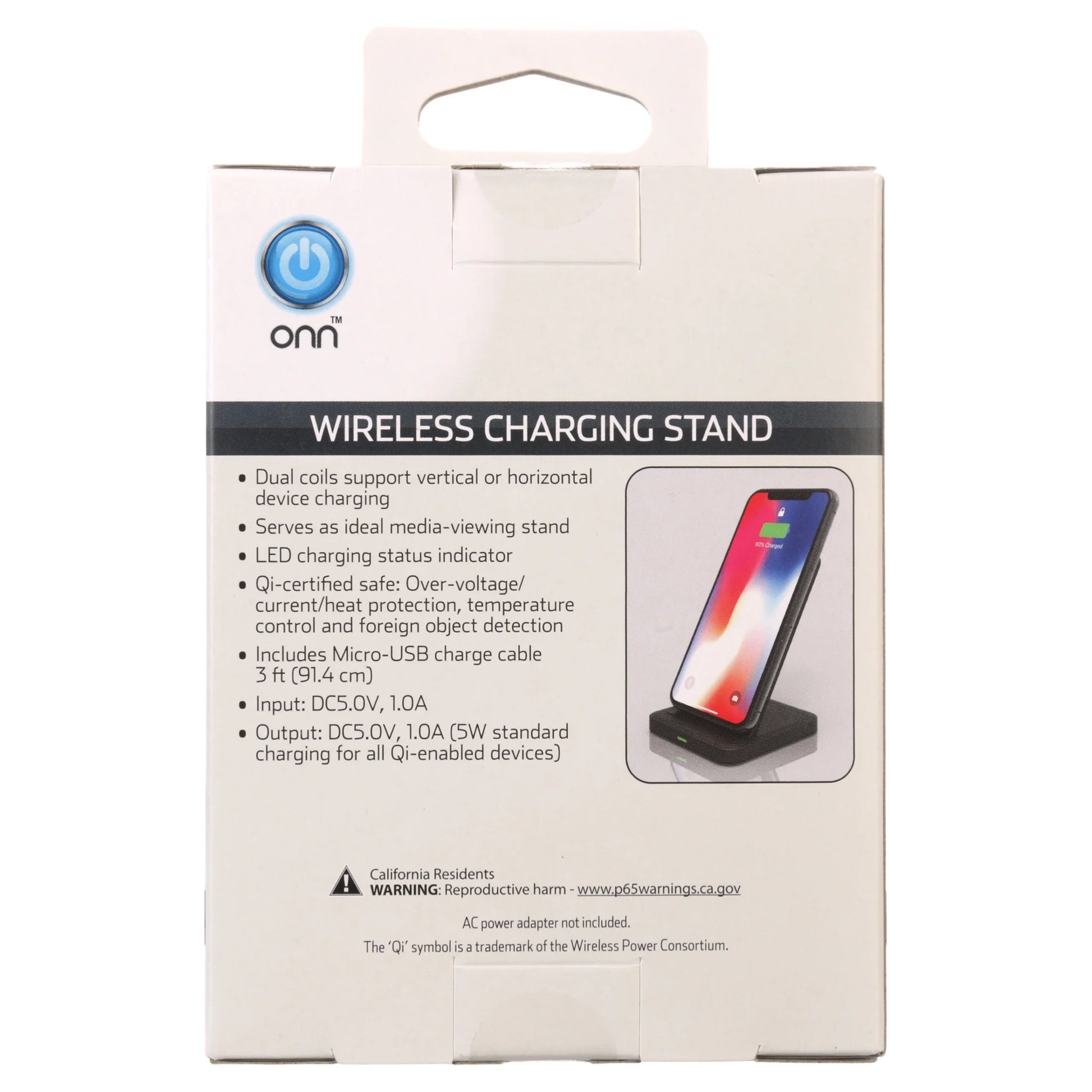 . 5W Wireless Charging Stand for Qi-Enabled Cell Phones