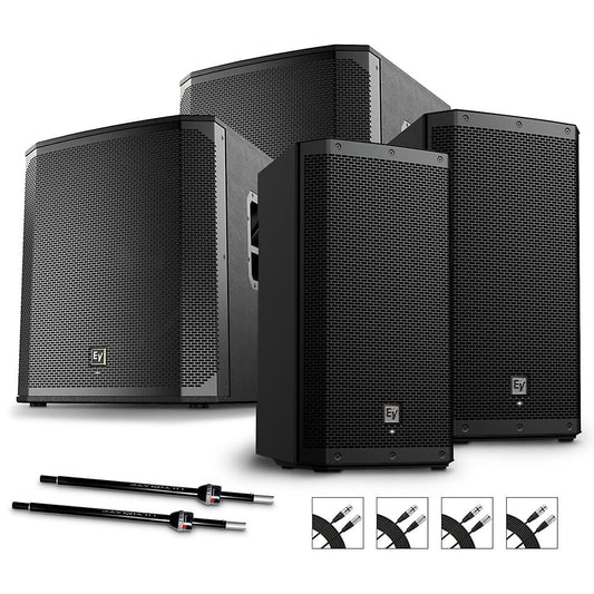 ZLX-12P G2 Powered Speaker Pair with ELX200-18SP Subwoofers, Stands and Cables