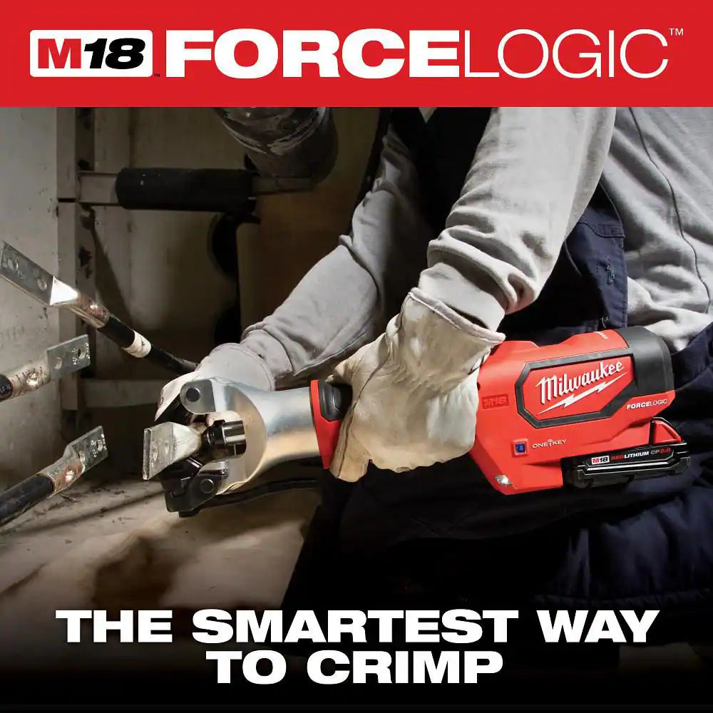 M18 18V Lithium-Ion Cordless FORCE LOGIC 750 MCM Dieless Crimping Tool Kit with 2 2.0 Ah Batteries and Bag